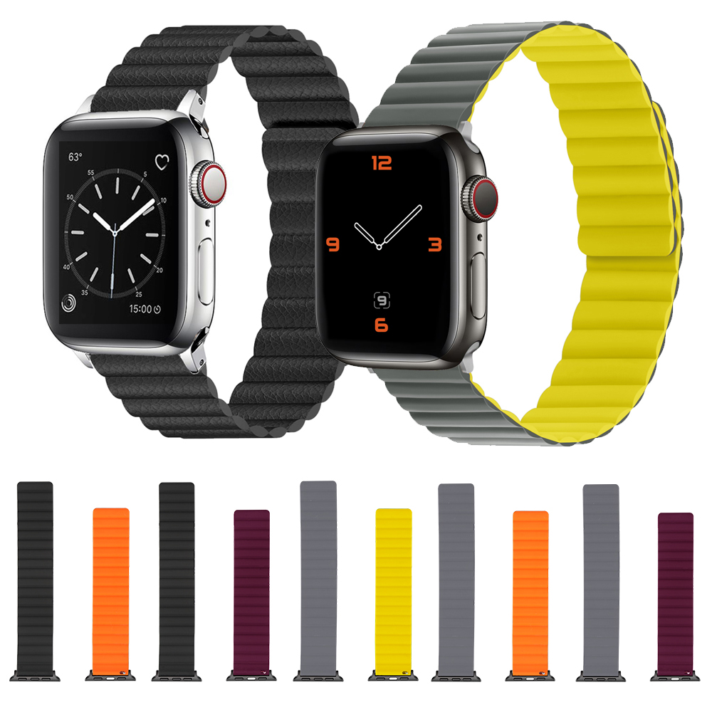 Dây đeo silicon nam châm thay thế cho Apple Watch Ultra 49mm series 8 7 6 5 4 3 2 1 for iWatch 45mm 41mm 44mm 40mm 42mm 38mm