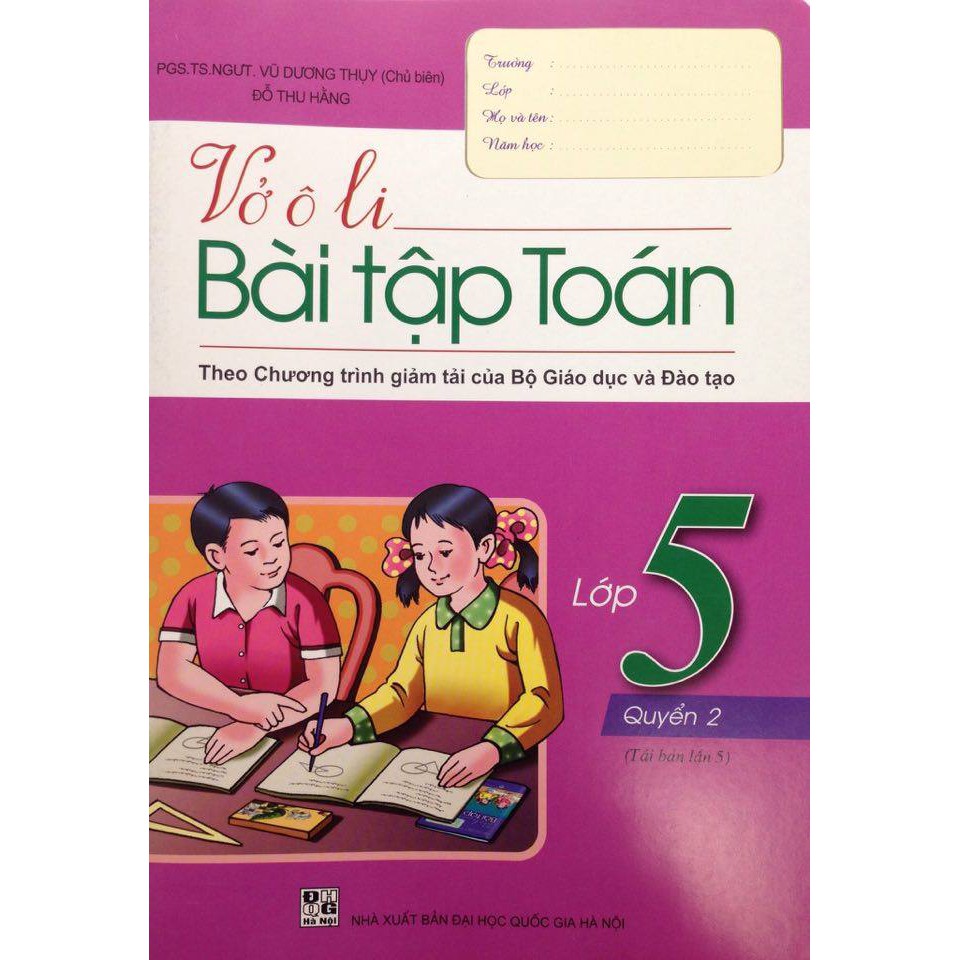 Sách - Vở ô li bài tập Toán Lớp 5 - Quyển 2