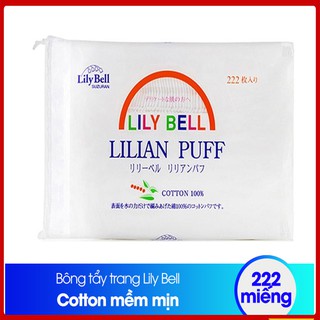 Bông tẩy trang Lily Bell 222 miếng siêu mịn