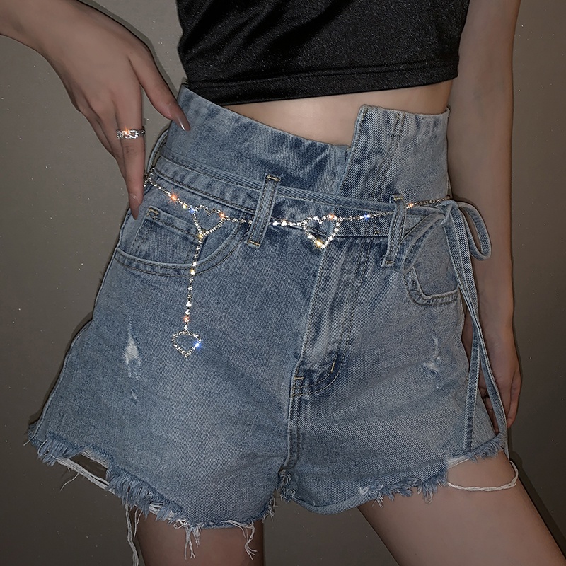 Dây thắt lưng đính đá lấp lánh thời trang phong cách harajuku 19A1606