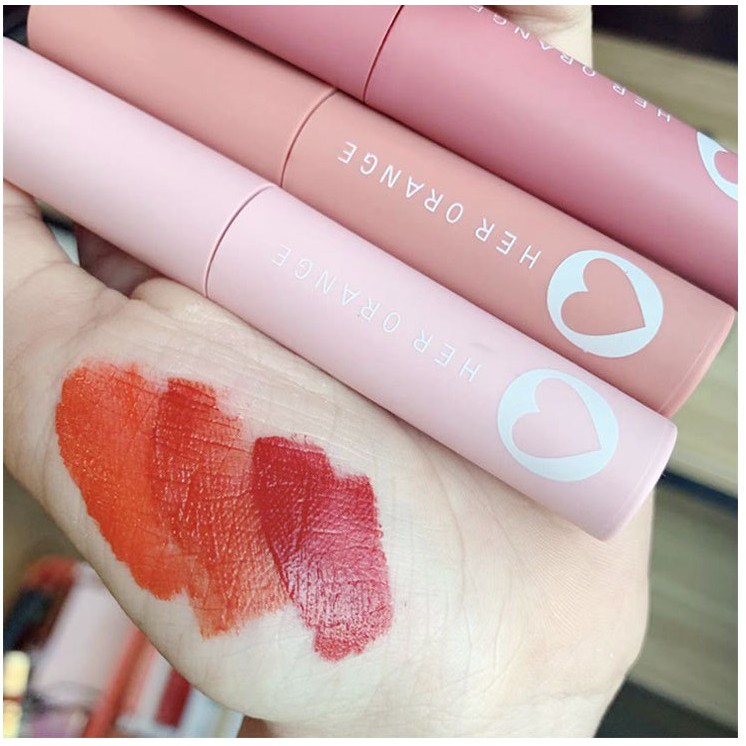 [Mã COSDAY giảm 8% đơn 150K] Set 3 cây son Herorange Trái tim 3C x-slim lip gloss kit hàng nội địa Trung