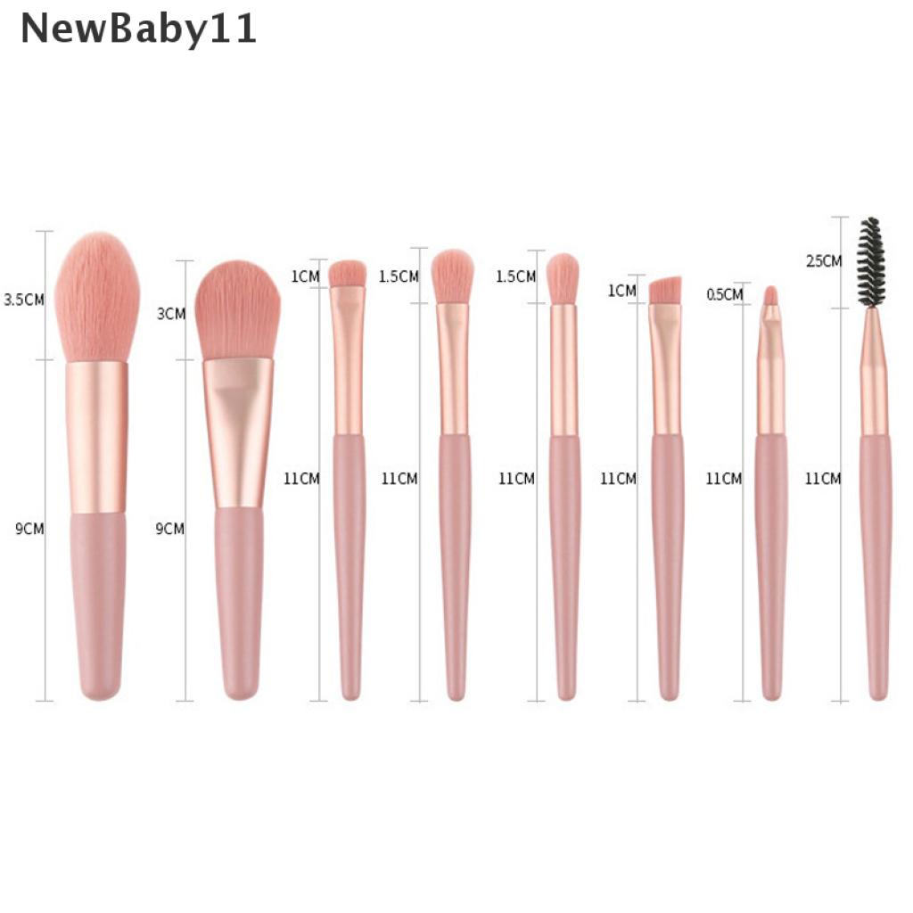 Bộ 8 Cọ Trang Điểm mini Lông Mềm Morandi