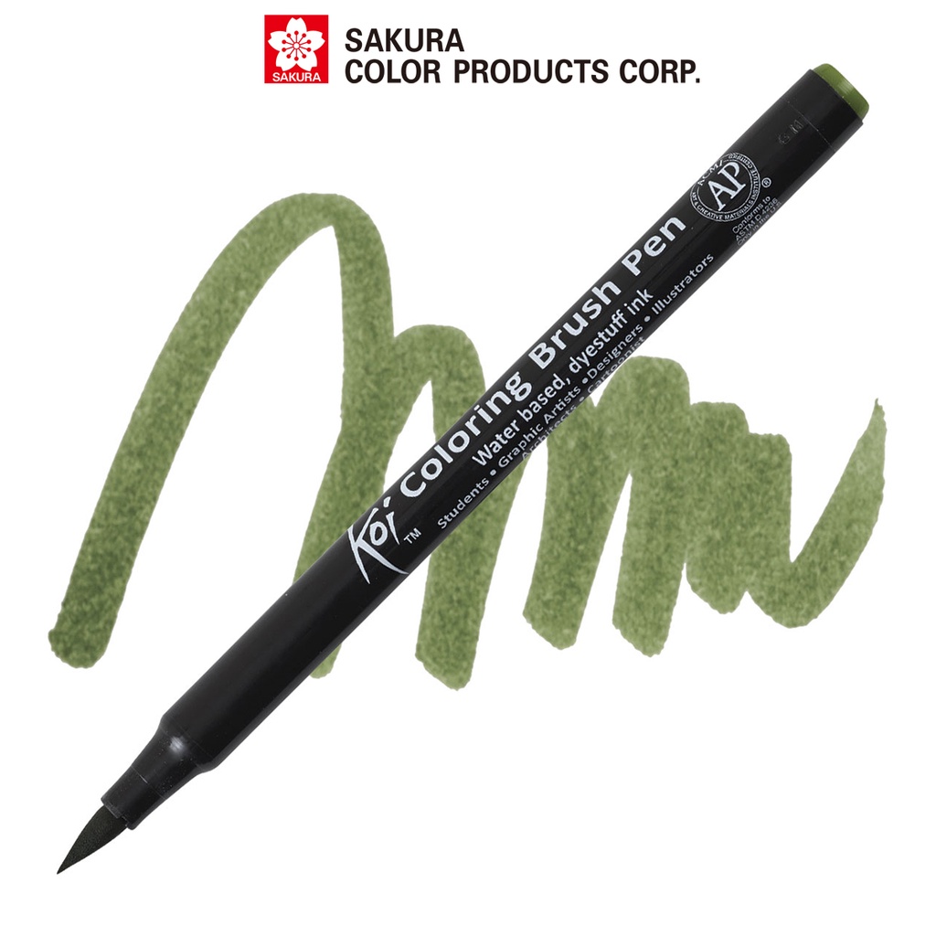 Bút lông màu nước ngòi cọ Sakura Koi Coloring Brush Pen Màu Sap Green