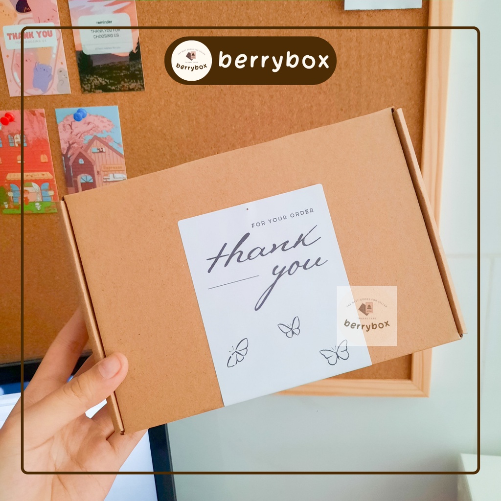 Berry | Set 50 tem nhãn dán BF, sticker niêm phong có keo dán túi giấy, thùng carton, gói hàng