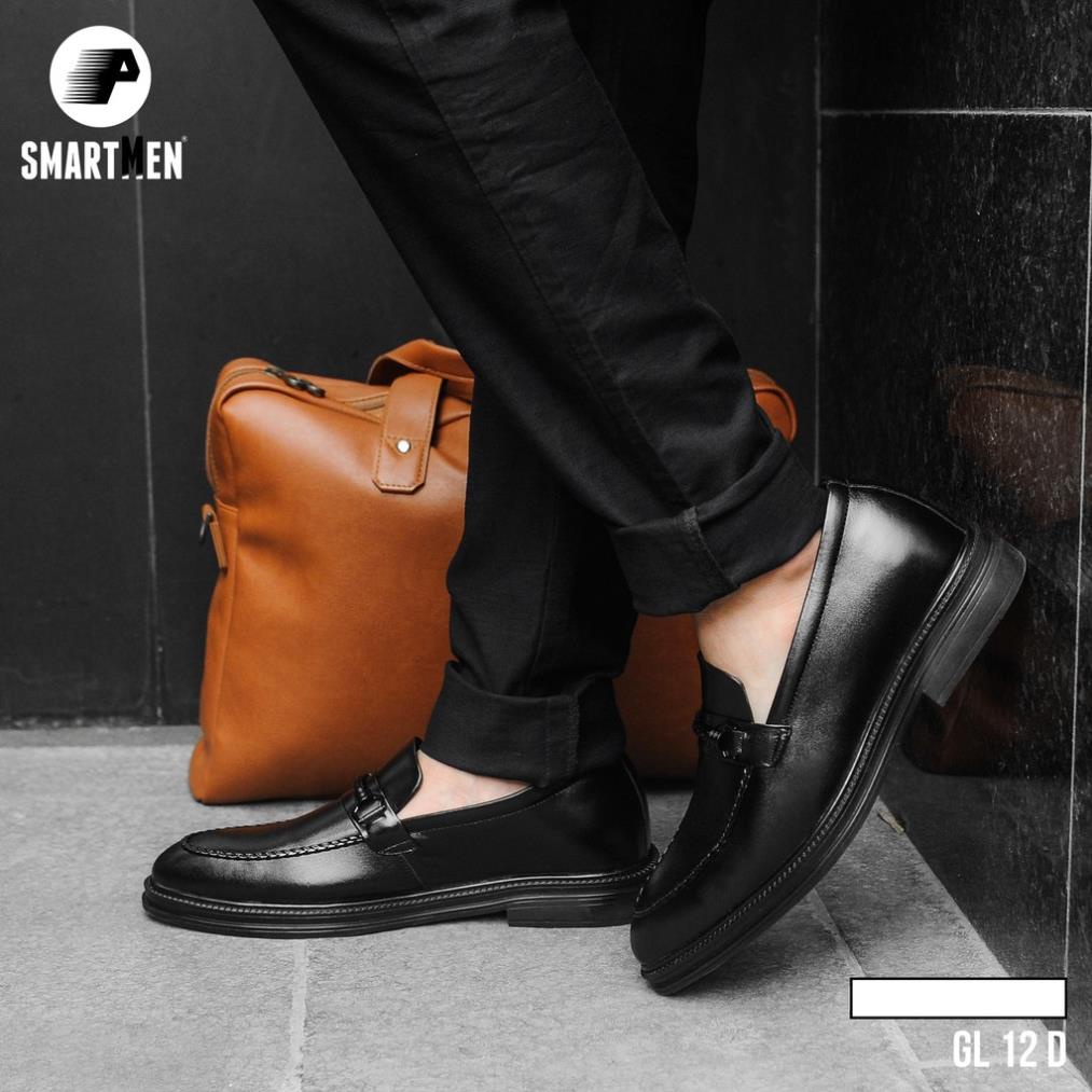 Giày lười công sở SMARTMEN tăng chiều cao màu đen GL-12Đ 👞