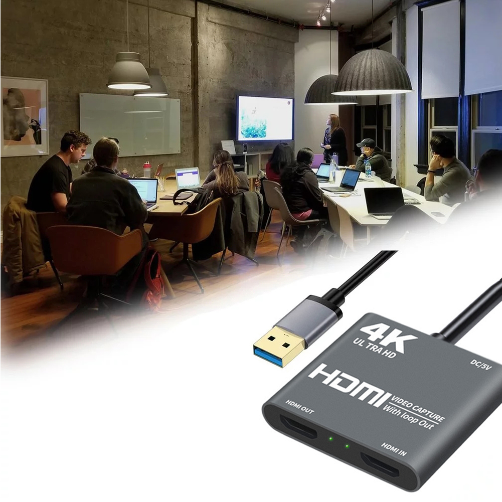Thẻ ghi âm thanh trò chơi video 4K 1080P USB 3.0 sang HDMI với vòng lặp Full 1080p 60 Ghi qua Máy quay DSLR