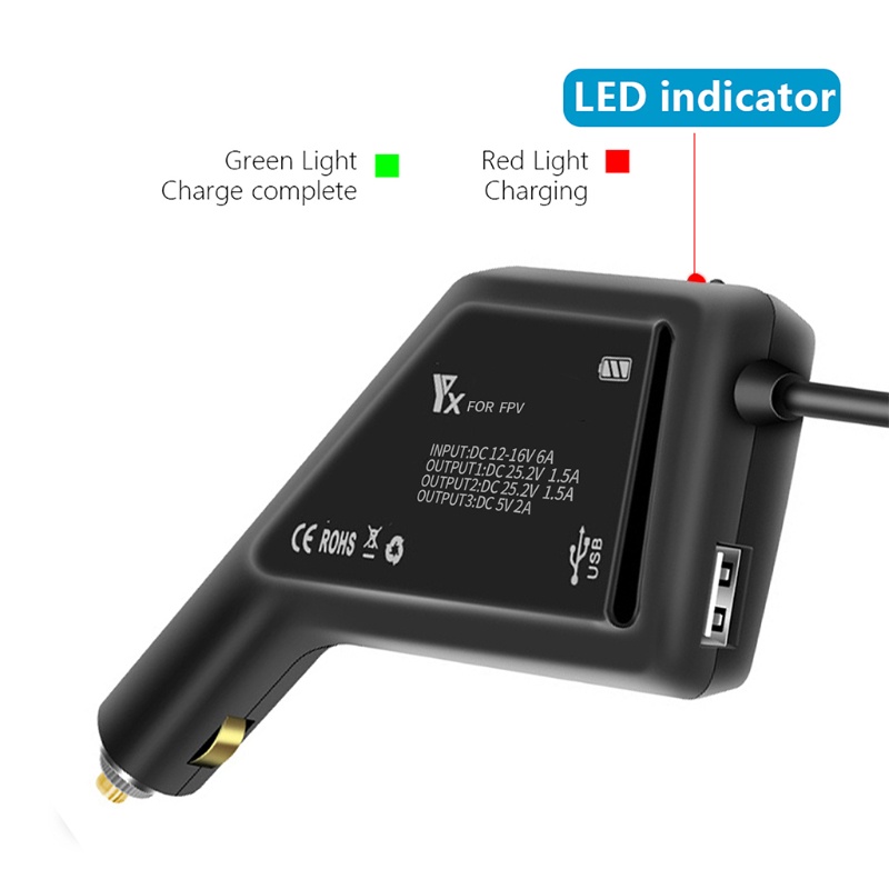 Bộ Sạc Xe Hơi zzz 3 Trong 1 Điều Khiển Từ Xa Cho D-JI FPV Combo