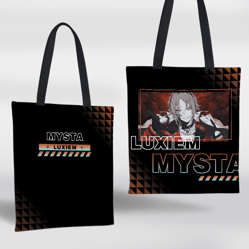 Hobby LUXIEM Túi Xách Tote Canvas In Hình Anime NIJISANJI Vox Mysta Ike Thời Trang Làm Quà Tặng