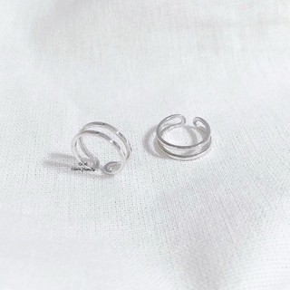 Nhẫn bạc đeo ngón út 2 gạch Lii.A Silver