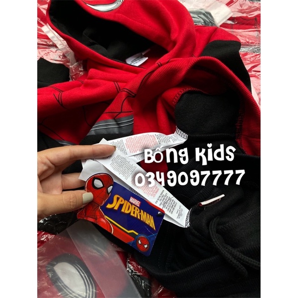 Bộ Nỉ Hoodie Bé Trai Siêu Nhân Nhện PR(bán lẻ áo lẻ quần)