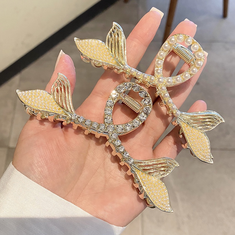 Kẹp TóC HìNh Đuôi Cá ĐíNh NgọC Trai Giả ThờI Trang Cho Nữ