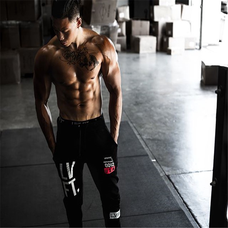 LIVE FIT Cotton Training Fitness Athleisure Trousers Men's Breathable Slim Jogger Pants