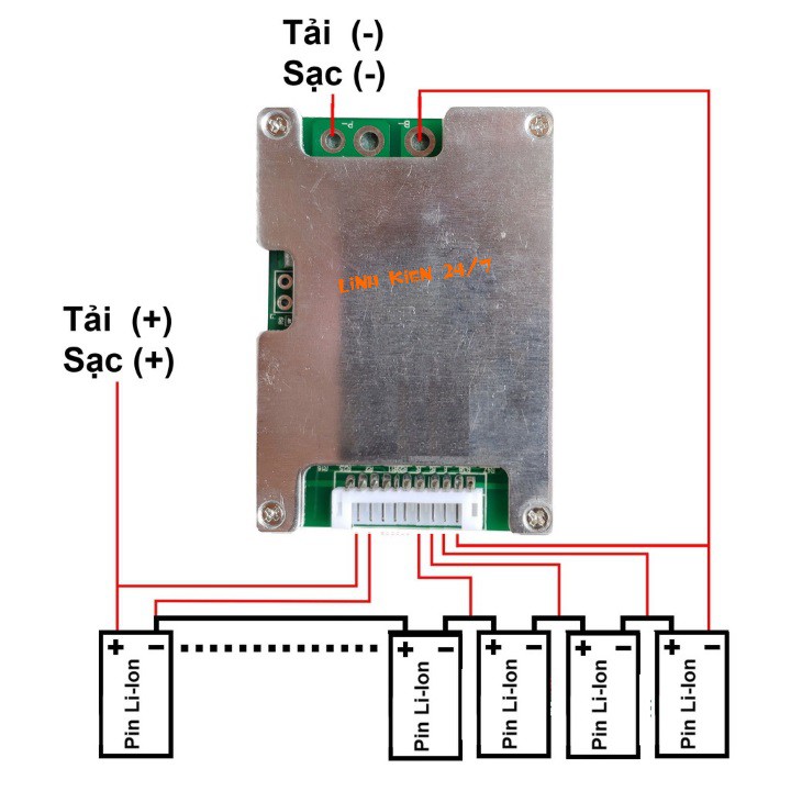 Mạch sạc và bảo vệ pin Li-ion 10S 36V 50A