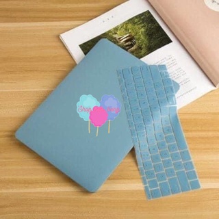 Combo ( 4 in 1 ) Ốp Macbook Kèm Phủ Phím Quốc Tế Màu Xanh Pastel (Tặng Nút Chống Bụi, Kẹp chống gãy sạc)