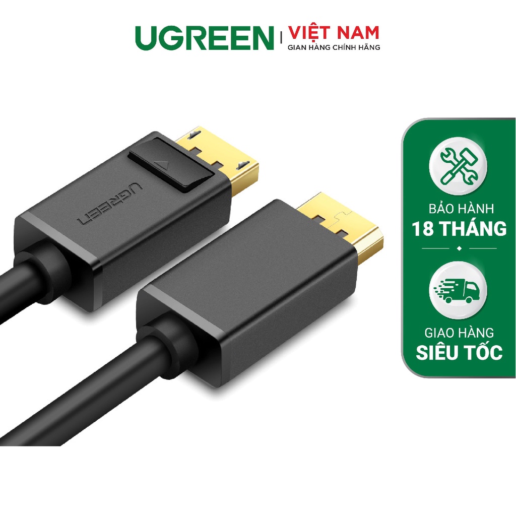 Dây cáp DisplayPort 2 đầu đực tốc độ 21.6Gbps UGREEN DP102
