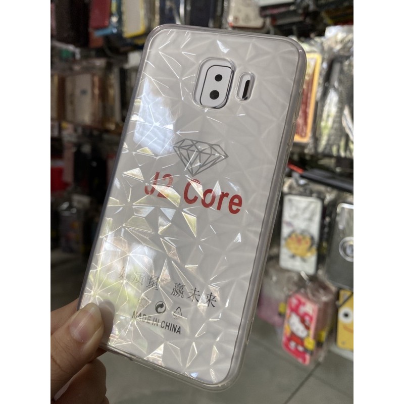 SAMSUNG J2 CORE - Ốp lưng nhựa dẻo trong suốt đá nứt siêu đẹp