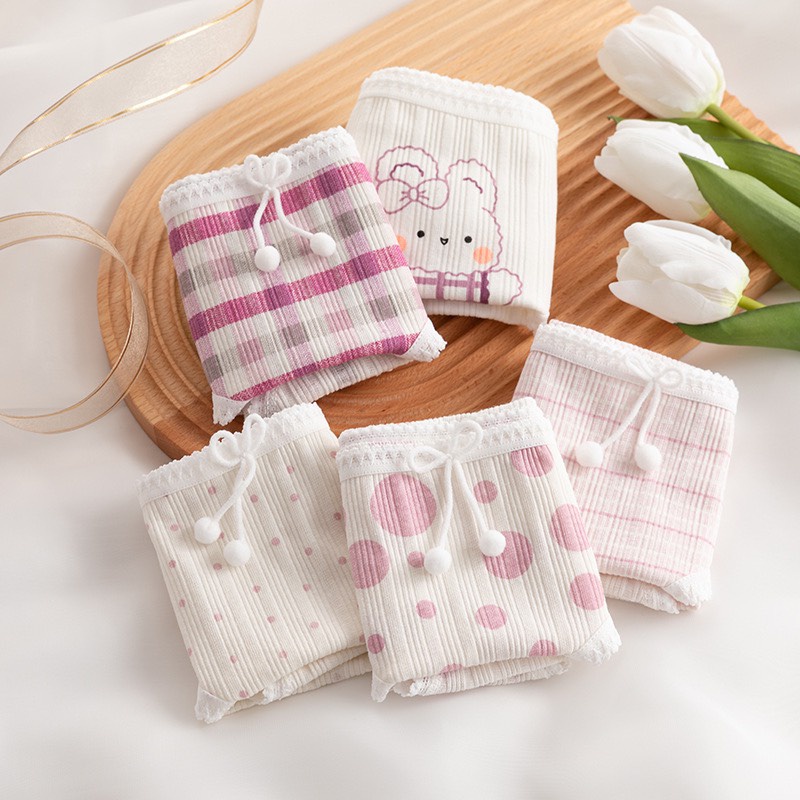 Quần Lót Nữ Cotton Sợi Tre Họa Tiết Thỏ Hồng Siêu Hot MS.088