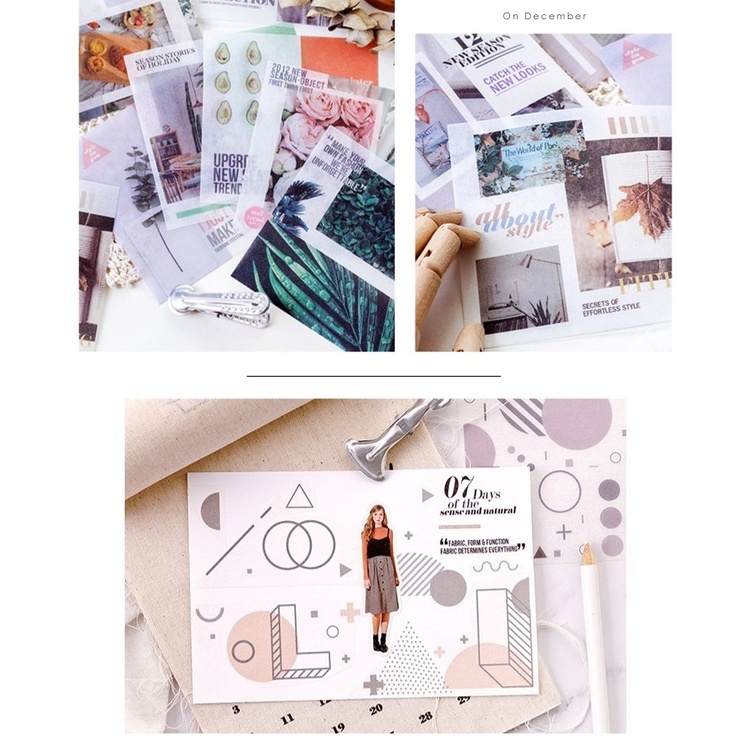 Enjoymore 🍁 Set 2 Tấm Dán Nhiều Chủ Đề Travel, Summer, Dream, Flower Sticker Trang Trí Sổ Tay Scrapbook Bullet Journal