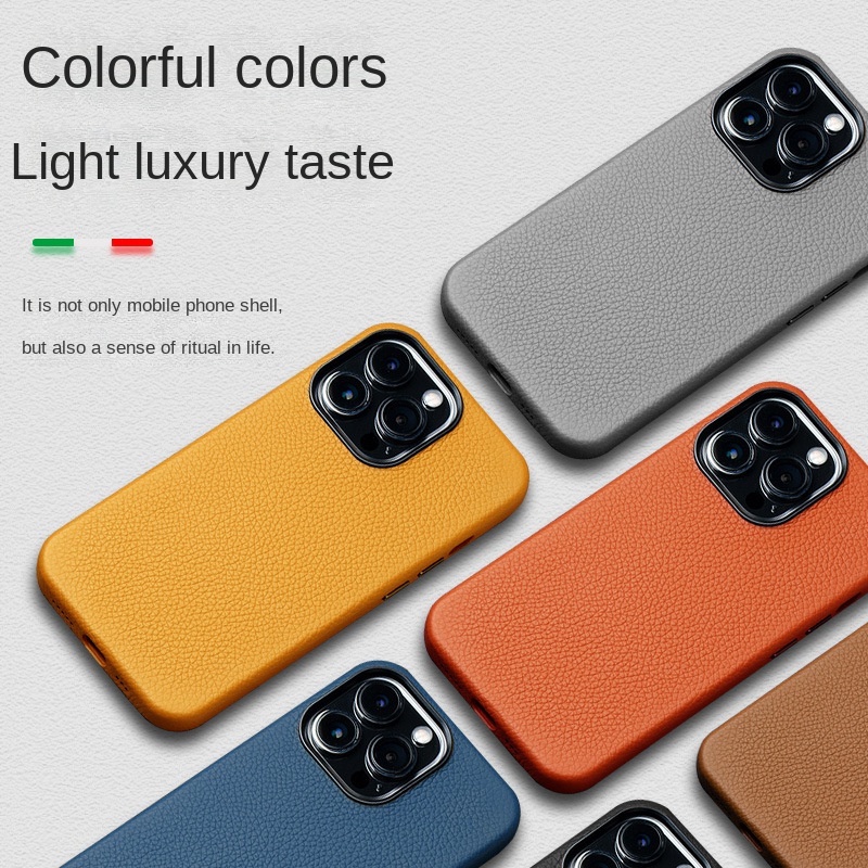 Ốp Điện Thoại Da Bò Từ Tính Sang Trọng Cho iPhone 14 Pro Max 14Plus 13 Pro 12