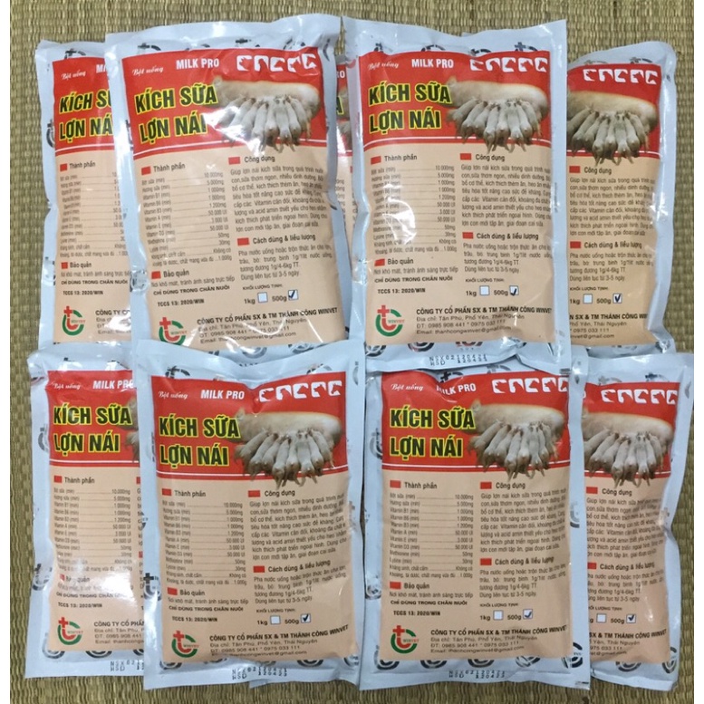 KÍCH SỮA HEO (lợn) NÁI gói 500gr giúp vật nuôi nhiều sữa, sữa đặc thơm ngon
