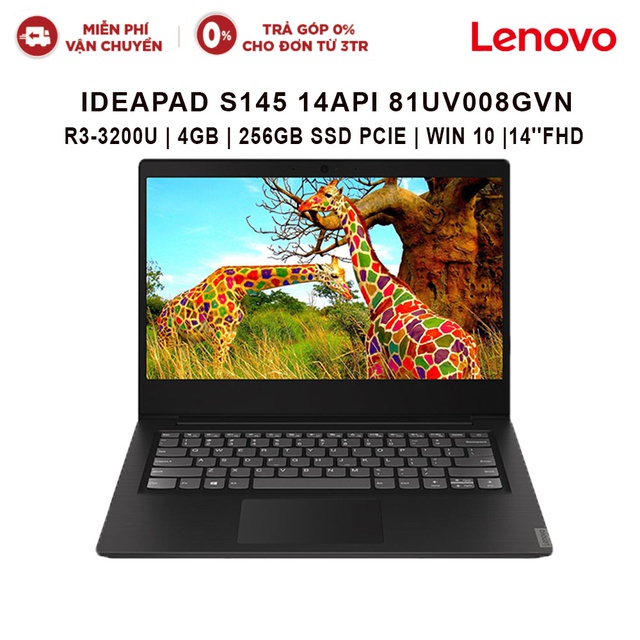 [Mã ELMALL83 giảm 6% đơn 1TR] LapTop Lenovo Ideapad S145 14API 81UV008GVN R3-3200U | 4GB | 256GB | Win 10 | 14'' FHD | BigBuy360 - bigbuy360.vn