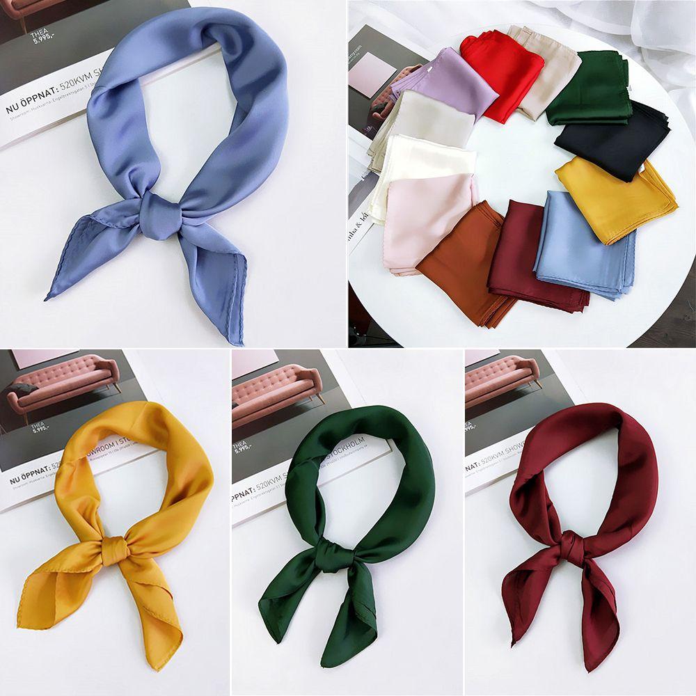 Khăn Choàng Cổ Hình Vuông Màu Sắc Thanh Lịch Dành Cho Nữ