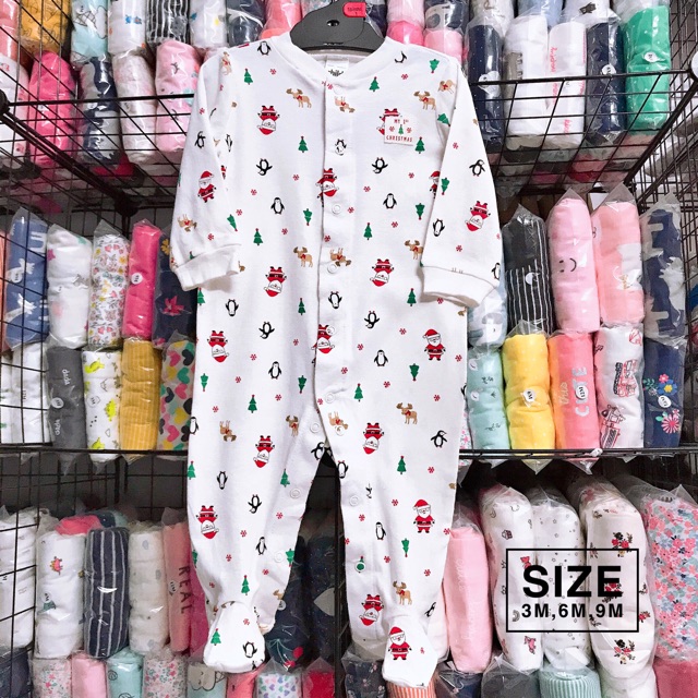 Body sleep suit - Body liền tất ( ông già noel 3m,6m,9m)