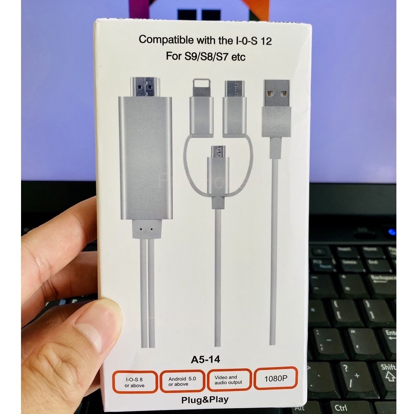 Cáp HDMI 3 in 1 kết nối điện thoại với máy chiếu
