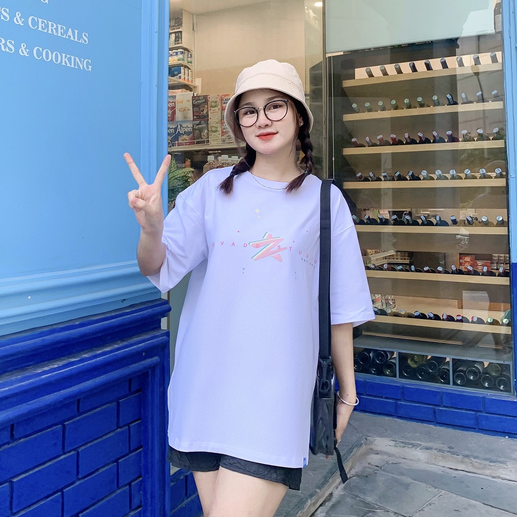 Áo Thun Unisex Form Rộng Locad Brand Novado Fashion Cotton 4 Chiều Nam / Nữ Dày Dặn Thoáng Mát Trắng N24T-SN