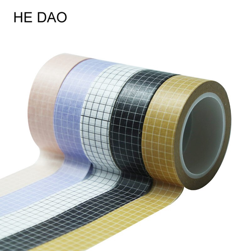 Cuộn Băng Keo Giấy Washi 10m Họa Tiết Kẻ Sọc Trắng Đen Dùng Trang Trí Diy