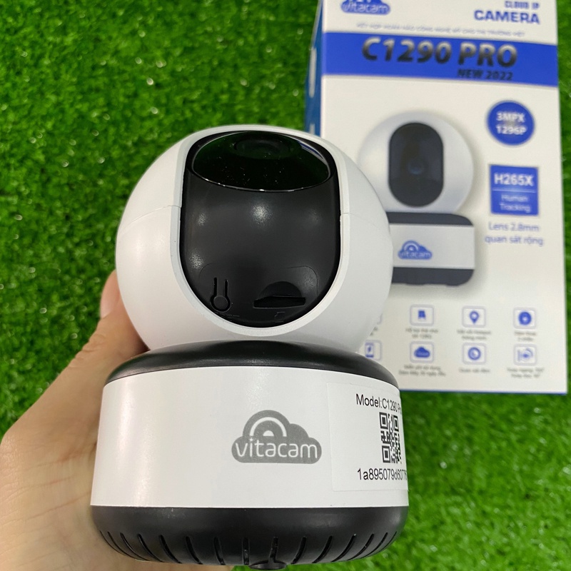 Camera IP Wifi Vitacam C1290 Pro 3.0MP FullHD+ 1536P hồng ngoại ban đêm, góc quan sát siêu rộng (Trắng)