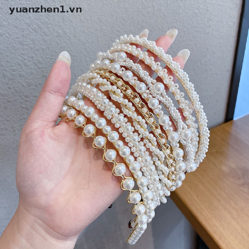 Băng Đô Cài Tóc Đính Hoa Và Ngọc Trai Nhân Tạo Thời Trang Hàn Quốc