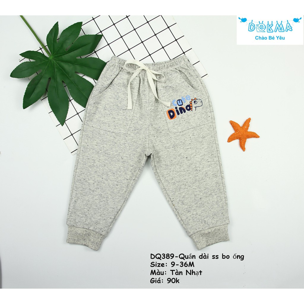 Dokma - Quần dài bo gấu chất mềm, mỏng cho bé (9-36m)