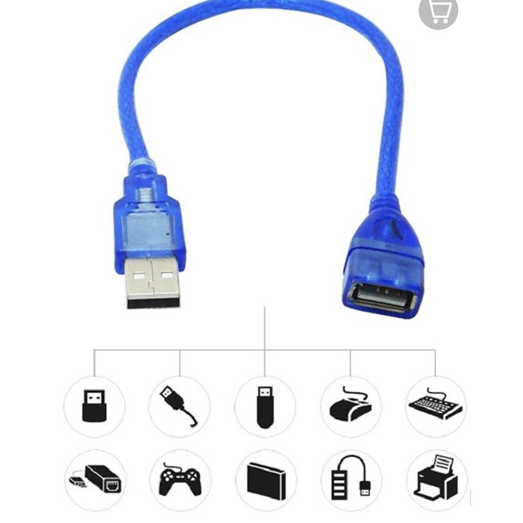 [Mã ELFLASH3 hoàn 10K xu đơn 20K] Cáp nối dài USB 2.0 loại A đầu cái sang đầu đực