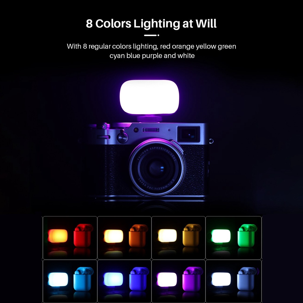Đèn LED 8 Màu Siêu Nhỏ Gọn Ulanzi VL15 Cho Điện Thoại, Máy Ảnh DSLR, Gopro