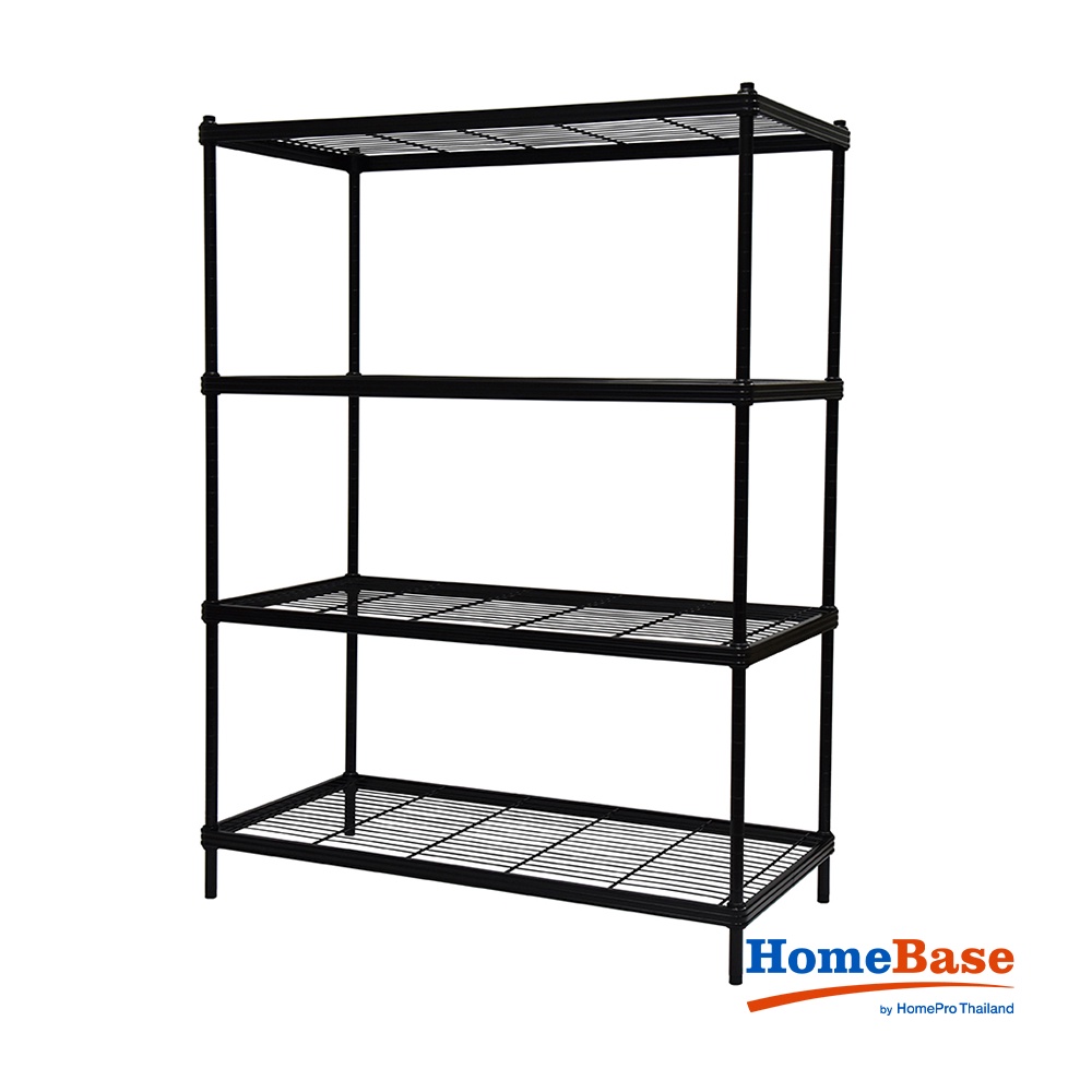HomeBase FURDINI Kệ 4 tầng bằng thép ACCO W90xH120xD45m màu đen