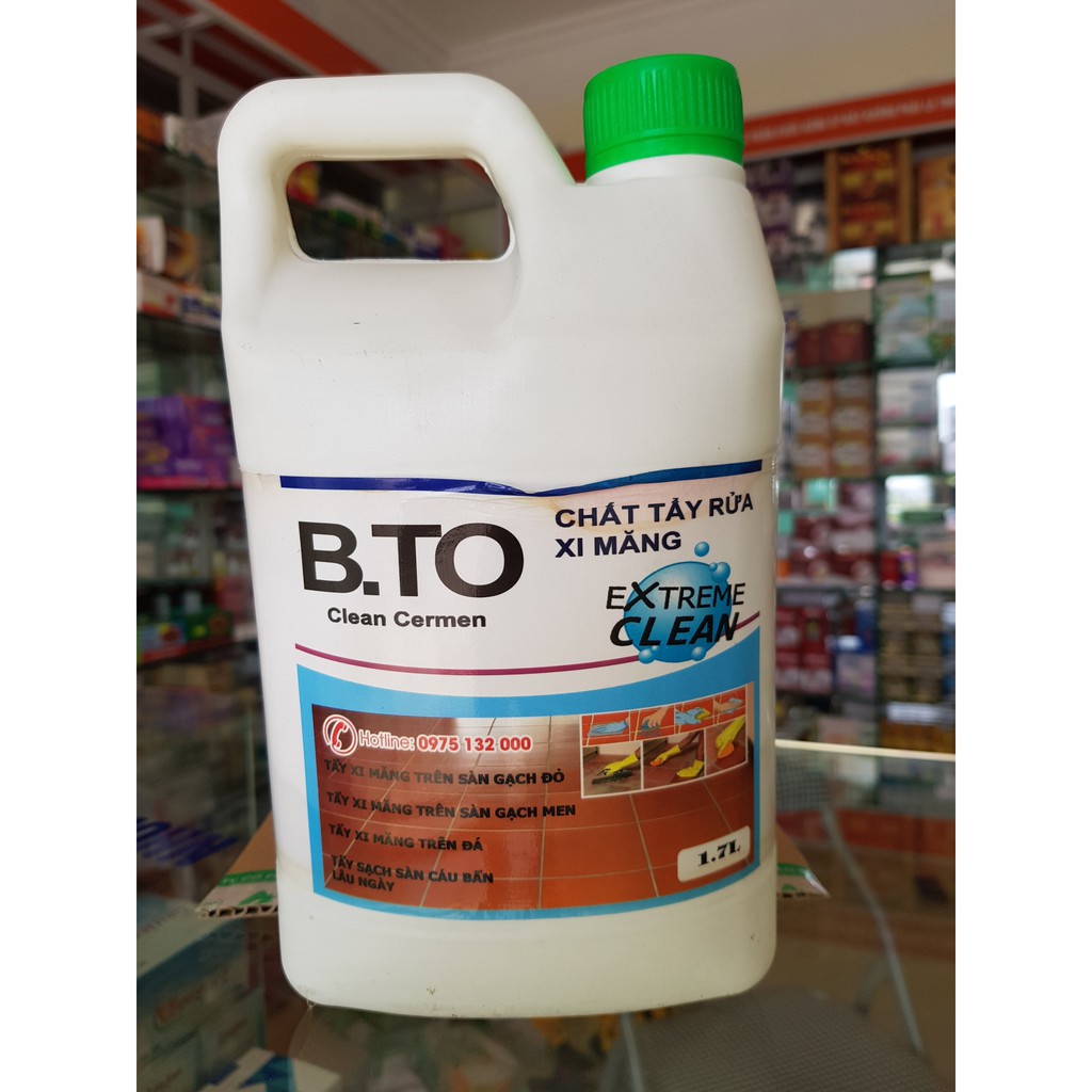 Chất tẩy rửa Xi Măng B.To Clean Cermen, Đánh bay Xi Măng trên gạch đỏ, gạch men, đá