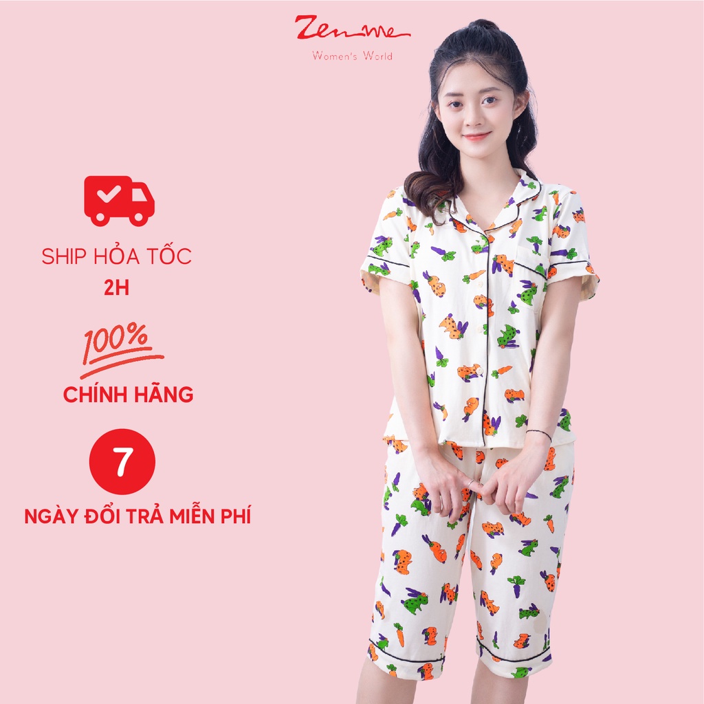 [Mã LT50 giảm 50K đơn 150K] Đồ bộ mặc nhà Zen Me Pijama cộc lửng, chất liệu cotton, thoáng mát nhiều họa tiết