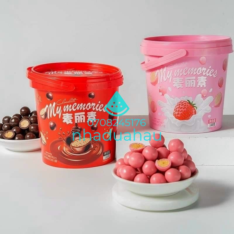 Một xô kẹo trà sữa trân châu 2 vị/ bánh macaron 2 vị hiệu BX Đài Loan 208/238g