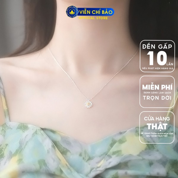 Dây chuyền bạc nữ hoa cúc Họa Mi chất liệu bạc 925 thời trang phụ kiện trang sức nữ Viễn Chí Bảo D400219X