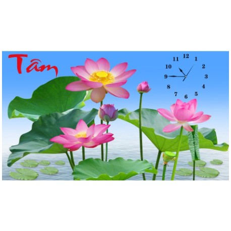 Tranh  Đính Đá CHỮ TÂM (ĐÁ ABC CAO CẤP). Kích Thước: 90cm x 50cm