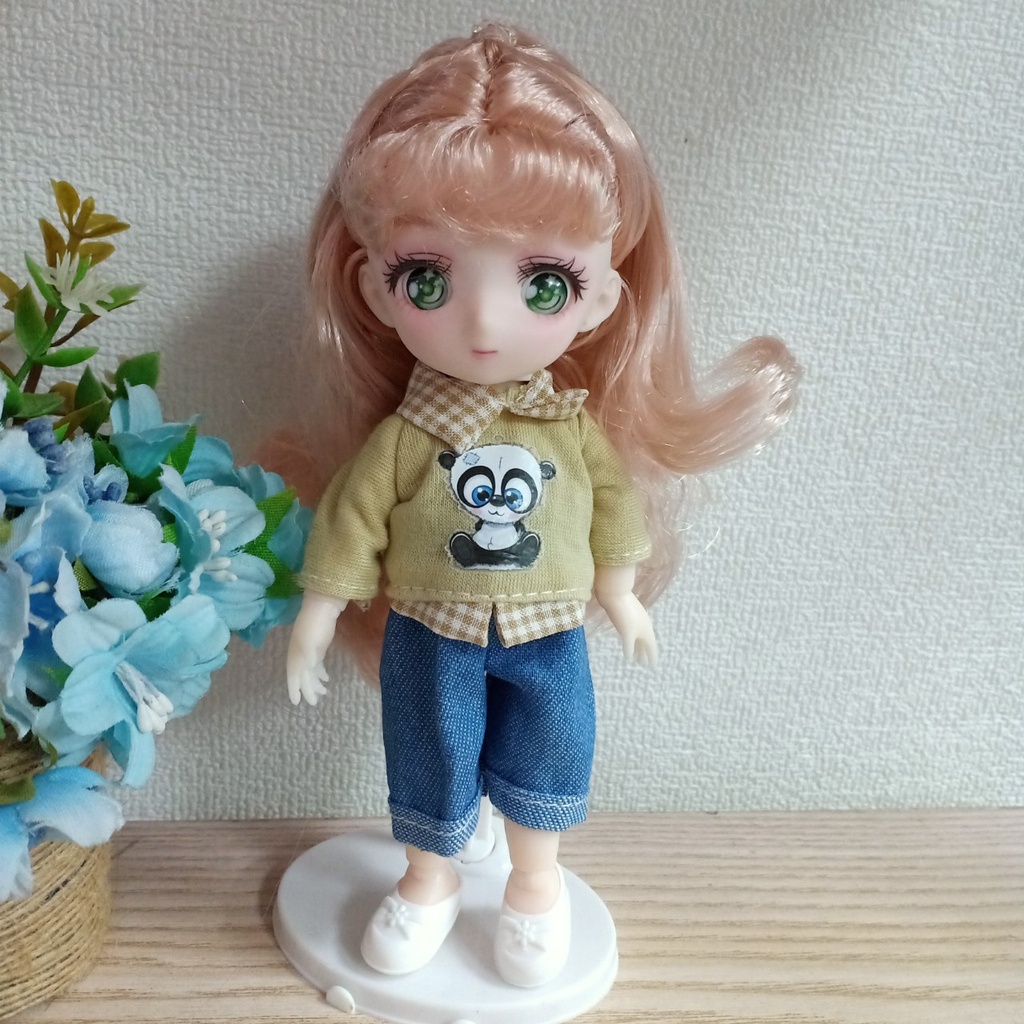Búp bê Anime mini Mắt truyện tranh cao 16cm kèm đồ ngộ nghĩnh