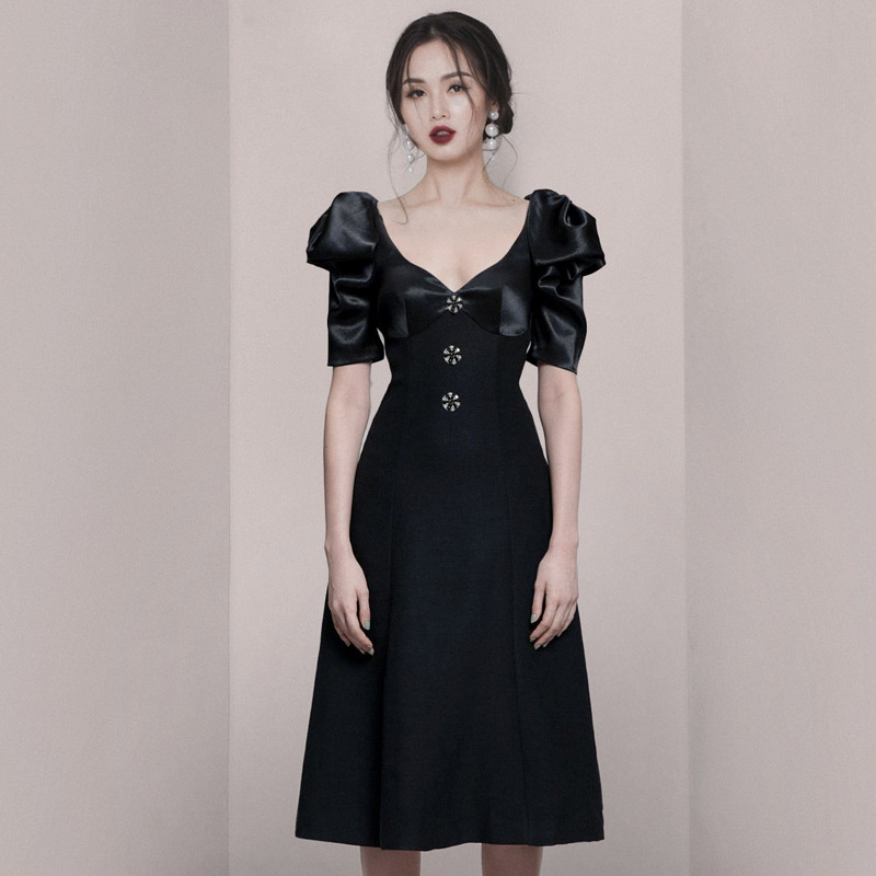 Đầm Tay Phồng Xinh Xắn Cổ Điển Dành Cho Nữ