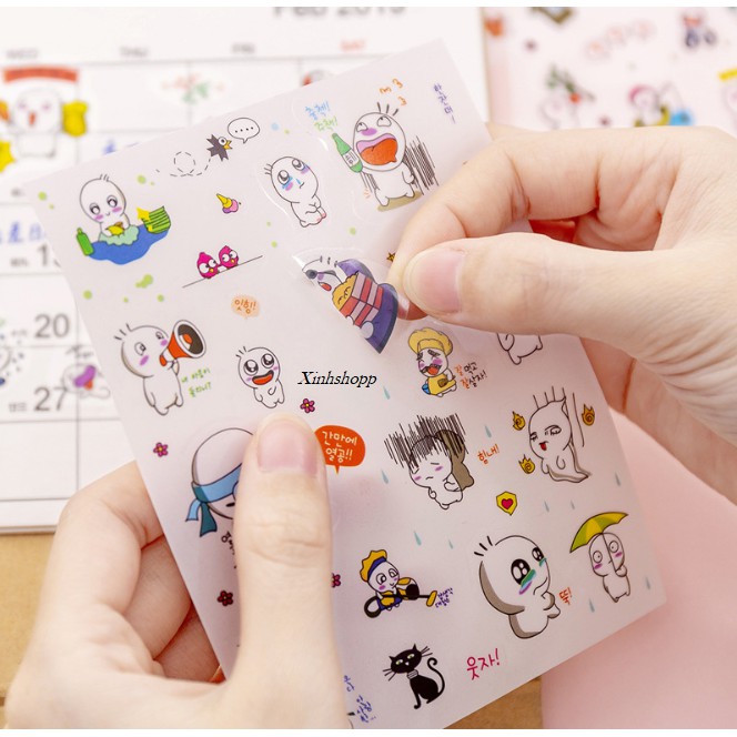 Set 6 Tấm Sticker Tiểu Bạch