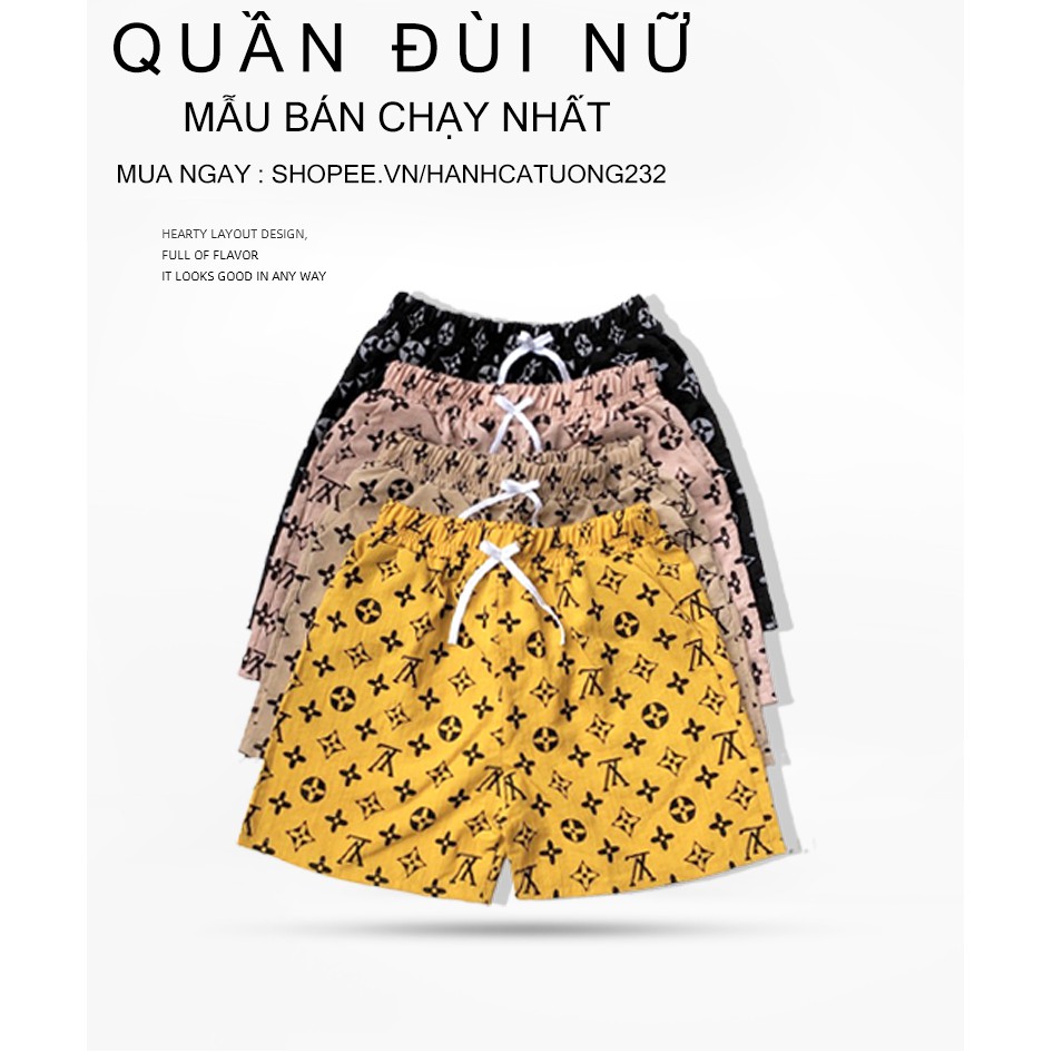 quần đùi nữ💖FREESHIP💖 quần đùi nữ  nữ họa tiết LVV TEHE7U23 phân phối chính thức | WebRaoVat - webraovat.net.vn