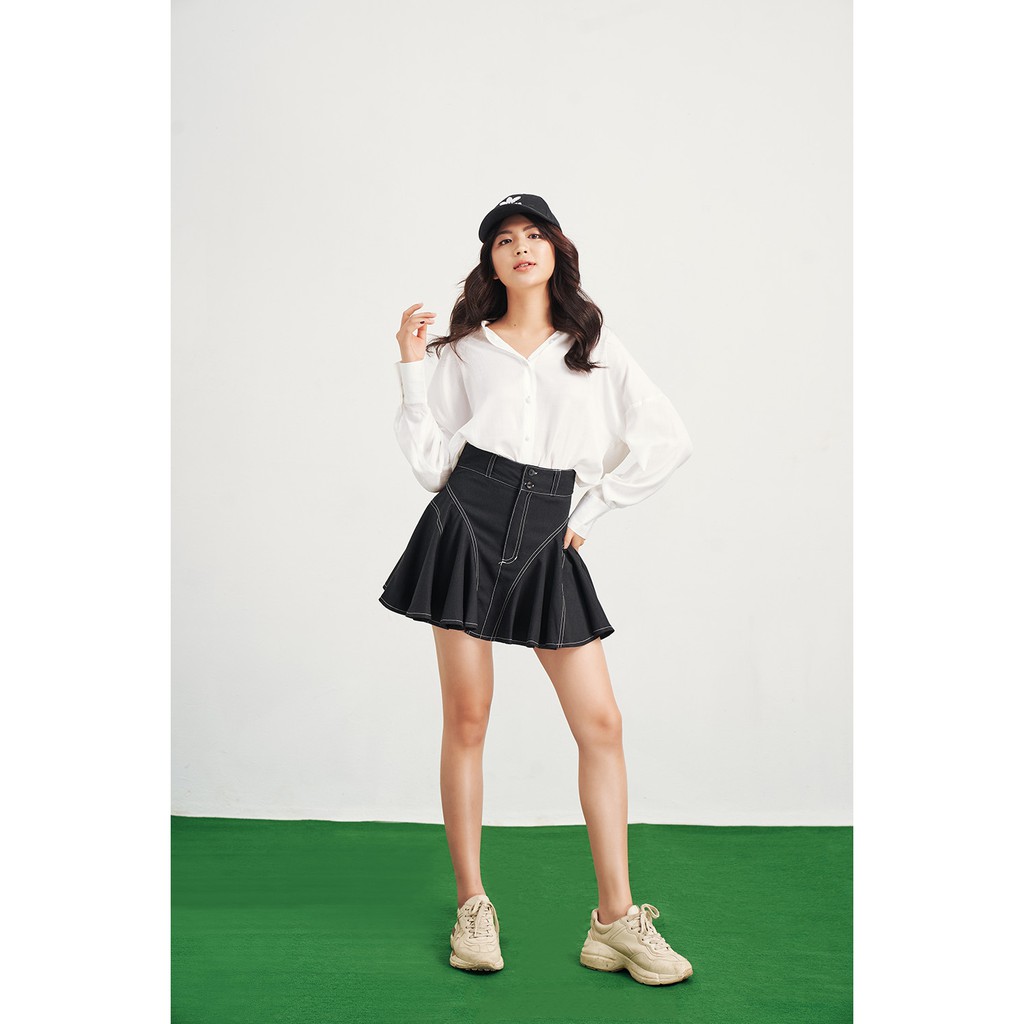 [Mã WABRHI5 giảm 15% đơn 599K] DOTTIE- Chân váy xòe chạy chỉ nổi đen nữ S0043 | BigBuy360 - bigbuy360.vn