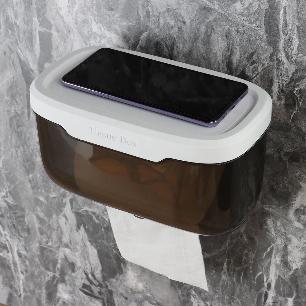 Hộp đựng khăn giấy từ nhựa trong suốt gắn tường nhà tắm/ nhà vệ sinh nhiều màu chống nước hiện đại đa năng