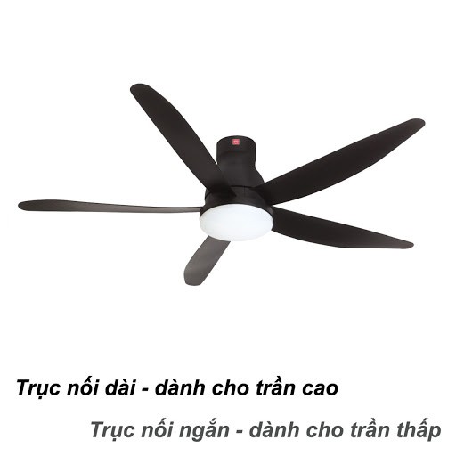 Quạt trần KDK U60FW (5 cánh - 9 tốc độ - có điều khiển - có đèn led)