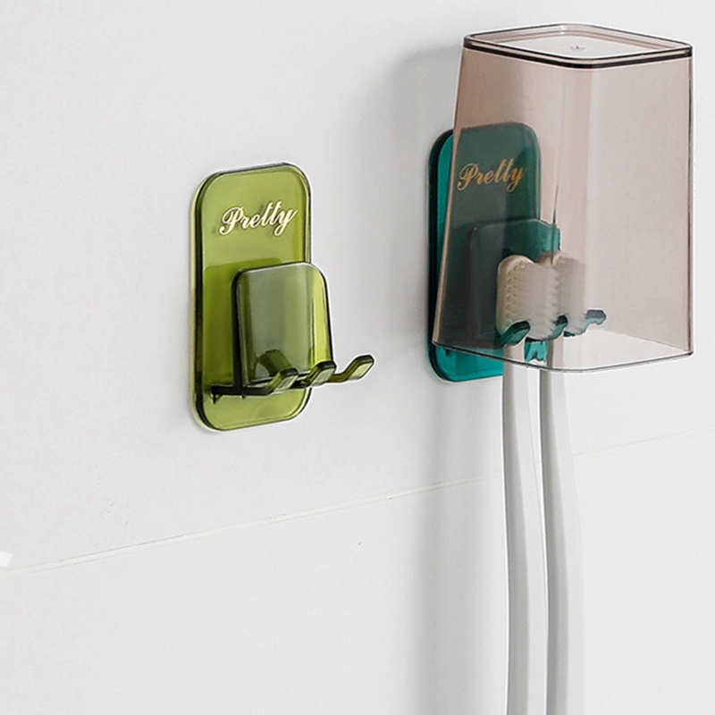 Giá Đỡ Bàn Chải Đánh Răng / Cốc Súc Miệng Bằng Nhựa Gắn Tường Tiện Dụng Cho Phòng Tắm