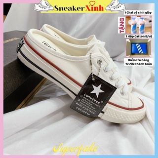 Giày sục converse trắng, giày conver đạp gót trắng đi học, đi chơi siêu xinh bền rẻ SneakerXinh Store CV11